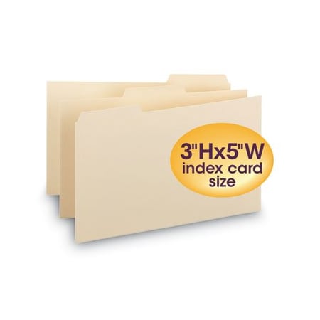 Smead Smead, MANILA CARD GUIDES, 1/3-CUT TOP TAB, BLANK, 3 X 5, MANILA, 100PK 55030